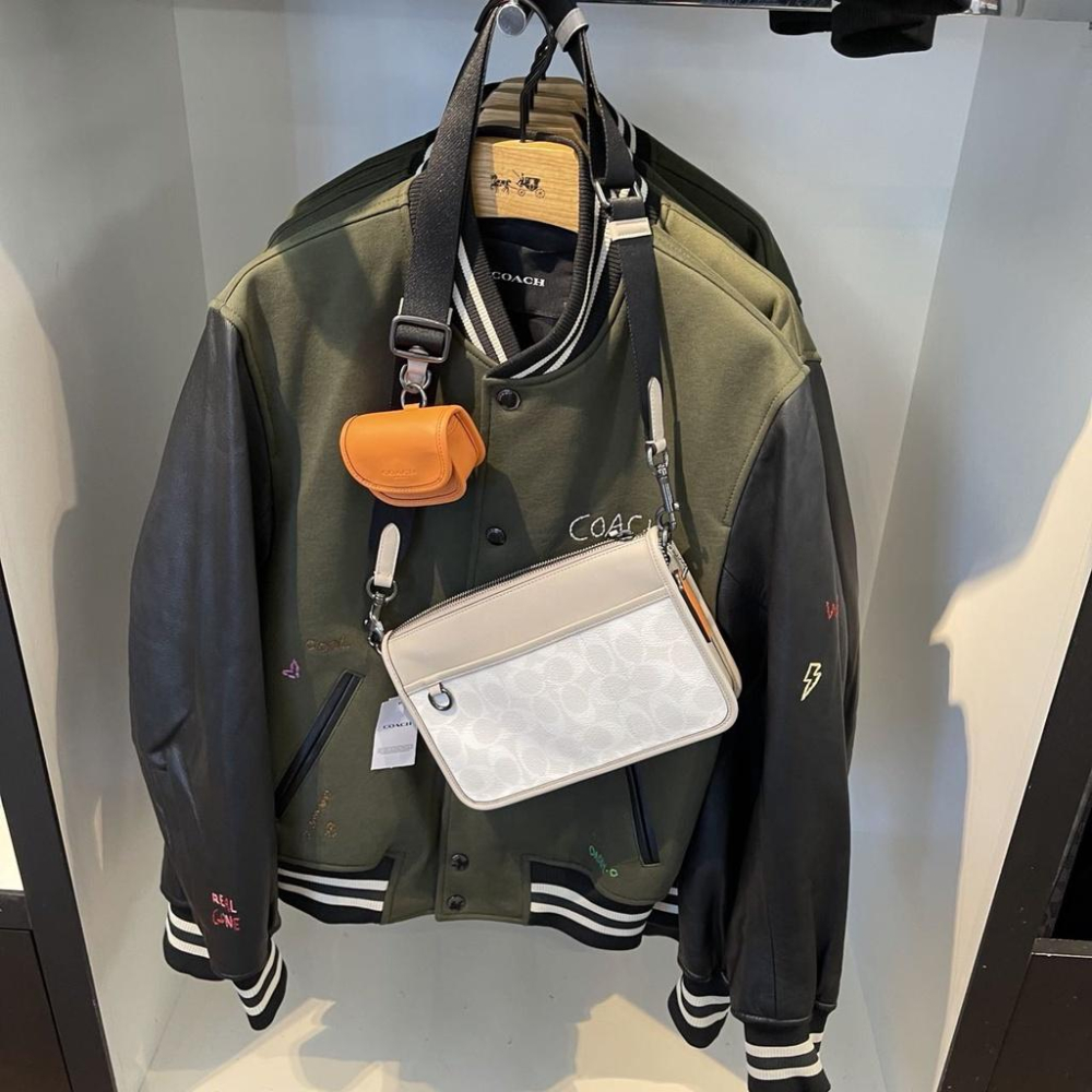 vivian美國代購✨正品 coach 斜挎包 男包 二合一老花拼色heritage 多功能側背包 8141-細節圖6