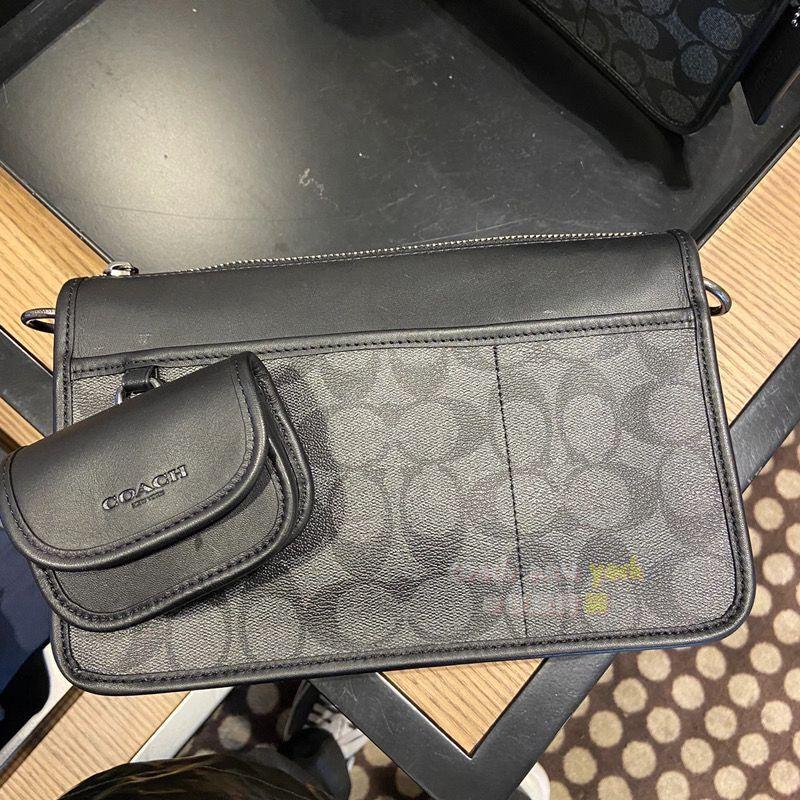 vivian美國代購✨正品 coach 斜挎包 男包 二合一老花拼色heritage 多功能側背包 8141-細節圖7
