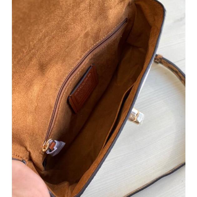 vivian美國代購✨正品 coach 女士旋轉郵差包 手提包 Marlie 荔枝紋斜挎包 女包 C1560 女生包包-細節圖8