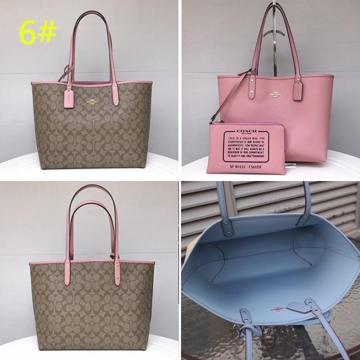 vivian美國代購✨正品 coach 馬車logo雙面用pvc皮革托特包 手提包 肩背包 女生包包 斜挎包 購物袋-細節圖8