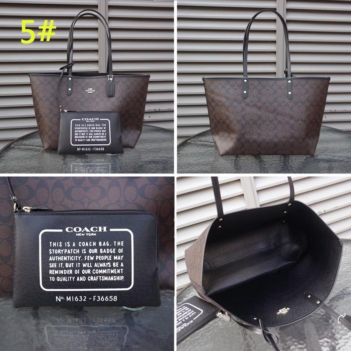 vivian美國代購✨正品 coach 馬車logo雙面用pvc皮革托特包 手提包 肩背包 女生包包 斜挎包 購物袋-細節圖9