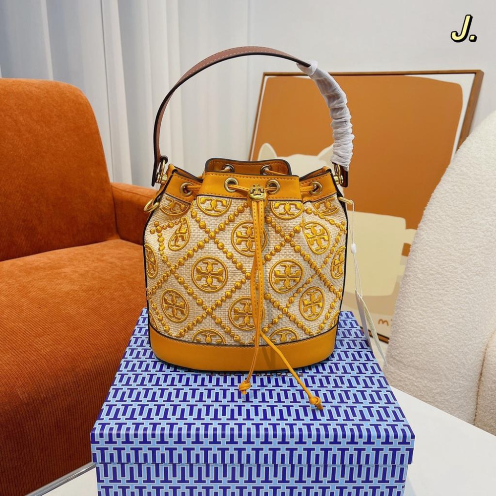 vivian美國代購✨正品 Tory Burch 女士提花水桶包 女包 TB單肩包 斜挎包 手提包 側背包 多功能呢時尚-細節圖2