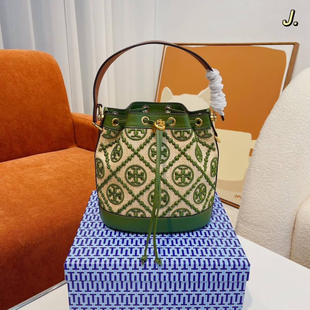 vivian美國代購✨正品 Tory Burch 女士提花水桶包 女包 TB單肩包 斜挎包 手提包 側背包 多功能呢時尚-細節圖3