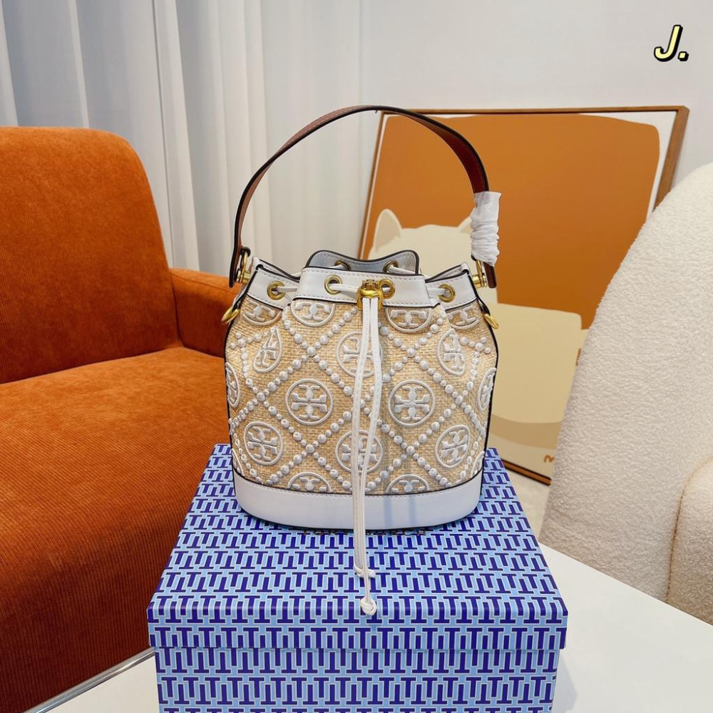 vivian美國代購✨正品 Tory Burch 女士提花水桶包 女包 TB單肩包 斜挎包 手提包 側背包 多功能呢時尚-細節圖4