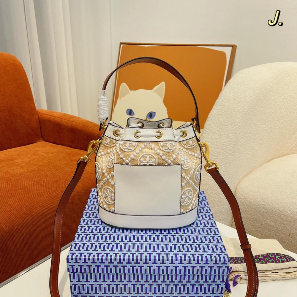 vivian美國代購✨正品 Tory Burch 女士提花水桶包 女包 TB單肩包 斜挎包 手提包 側背包 多功能呢時尚-細節圖7