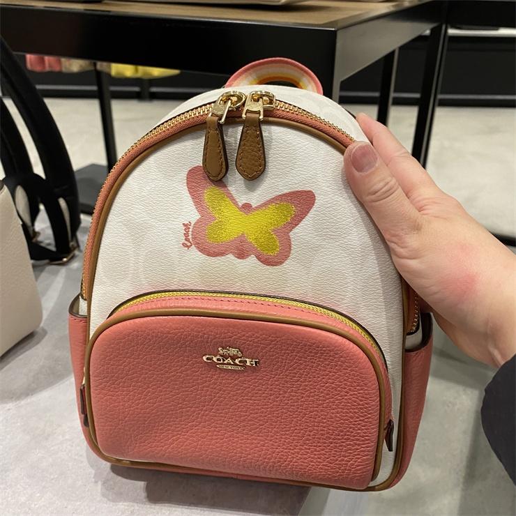 vivian美國代購✨正品 coach 女士mini雙肩包 女生包包 後背包 書包 C8604-細節圖4