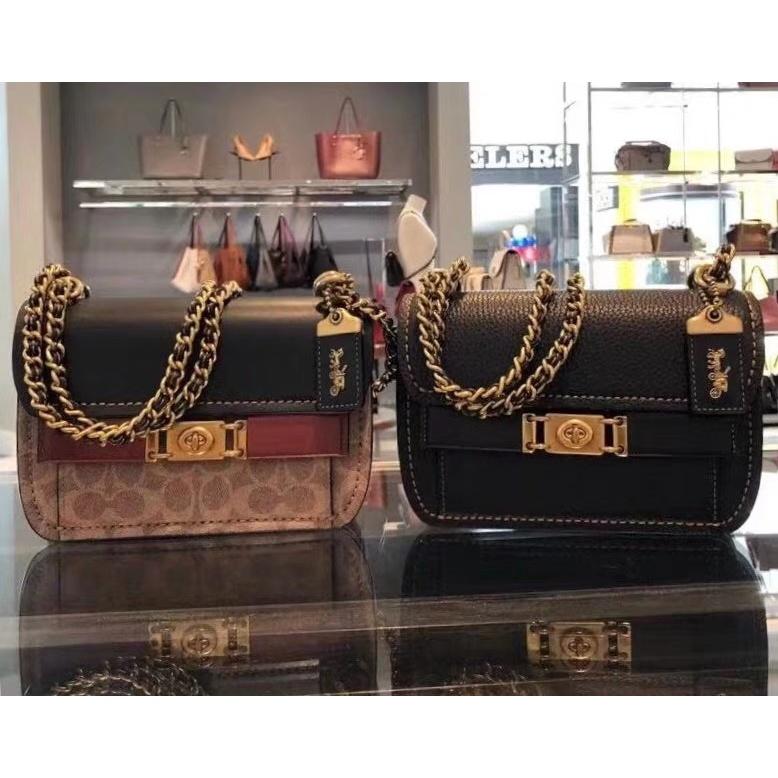 vivian美國代購✨正品 coach 女生斜挎包 側背包 信封包 翻蓋小方包 F72703 附購證禮品袋-細節圖5