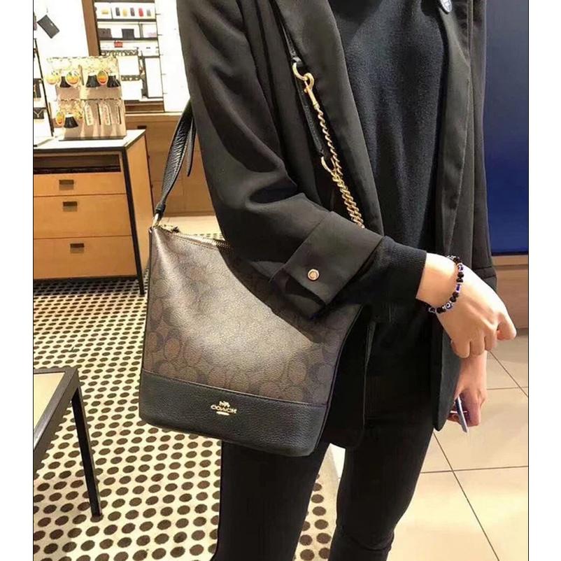 vivian美國代購✨正品 coach 女士單肩斜挎包 流蘇包 女生包包 水桶包 abby流浪包 76669-細節圖5