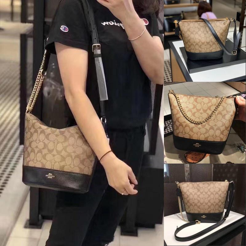 vivian美國代購✨正品 coach 女士單肩斜挎包 流蘇包 女生包包 水桶包 abby流浪包 76669-細節圖6