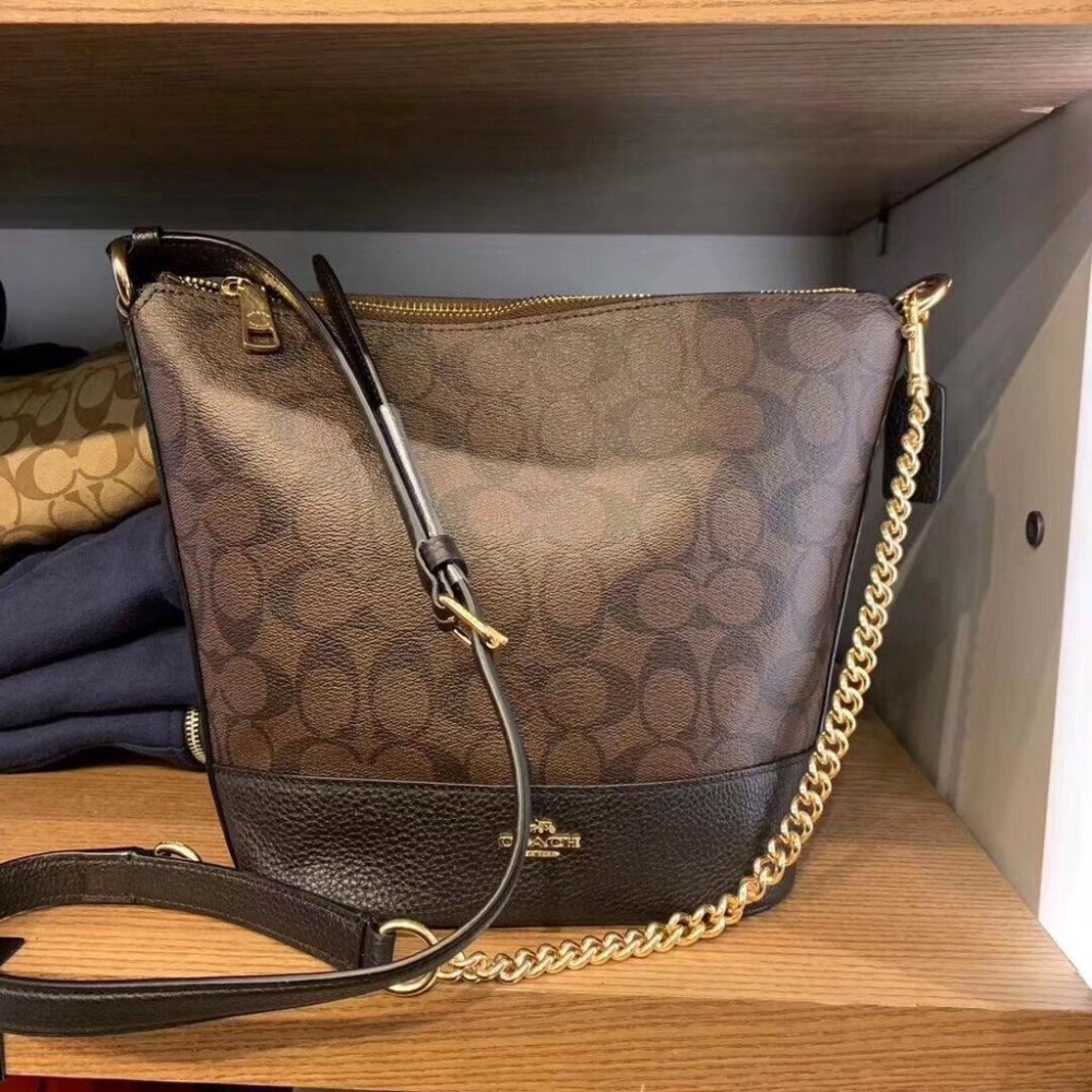 vivian美國代購✨正品 coach 女士單肩斜挎包 流蘇包 女生包包 水桶包 abby流浪包 76669-細節圖8