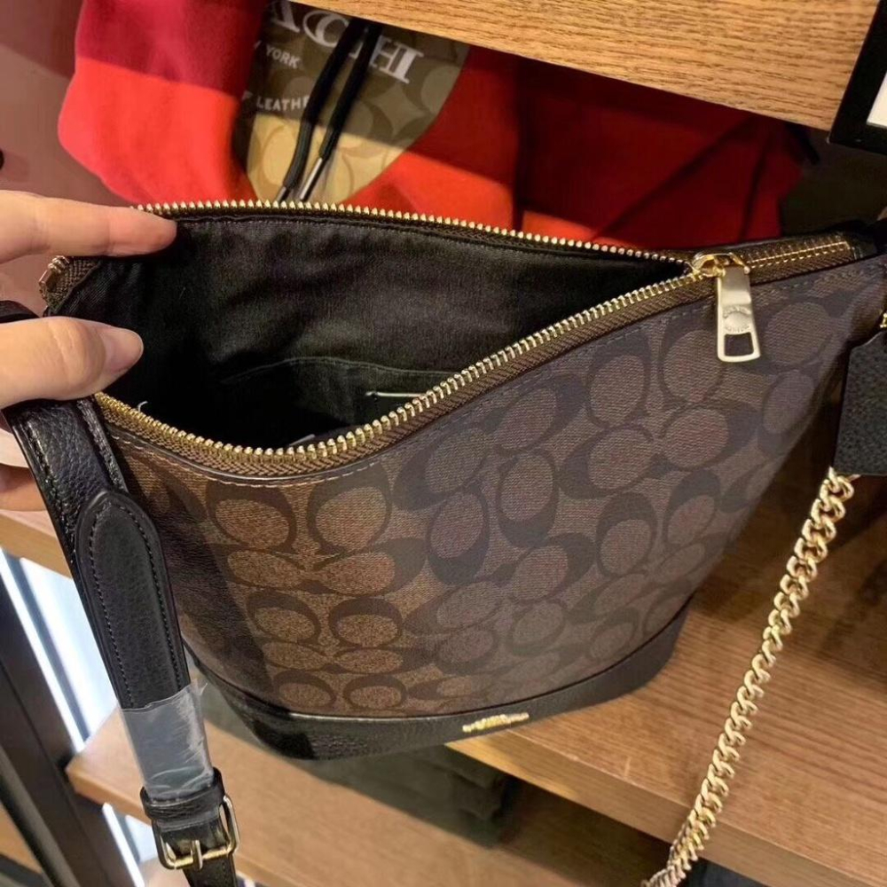 vivian美國代購✨正品 coach 女士單肩斜挎包 流蘇包 女生包包 水桶包 abby流浪包 76669-細節圖9