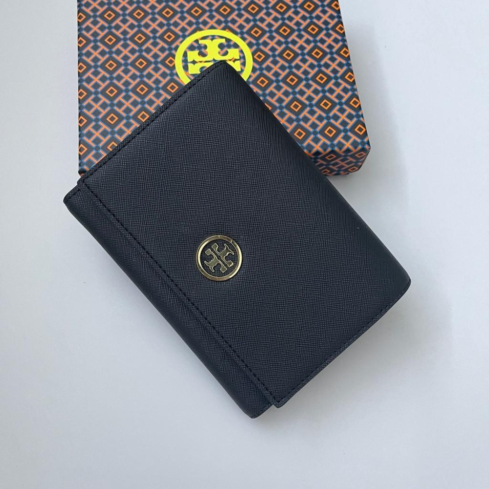 vivian美國代購✨正品 Tory Burch  按扣錢包 TB 女生錢包 中夾 短夾 皮夾 手拿包 中短夾 短錢包-細節圖3