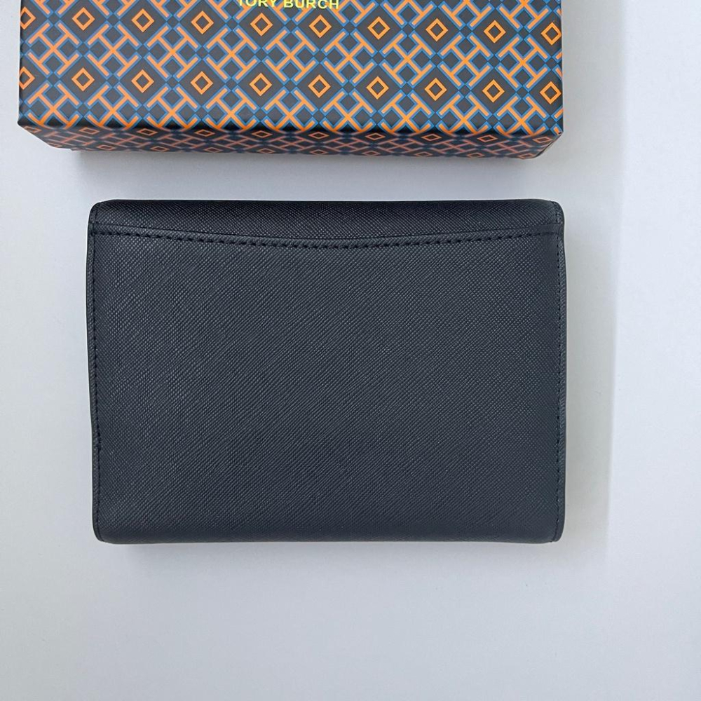 vivian美國代購✨正品 Tory Burch  按扣錢包 TB 女生錢包 中夾 短夾 皮夾 手拿包 中短夾 短錢包-細節圖4