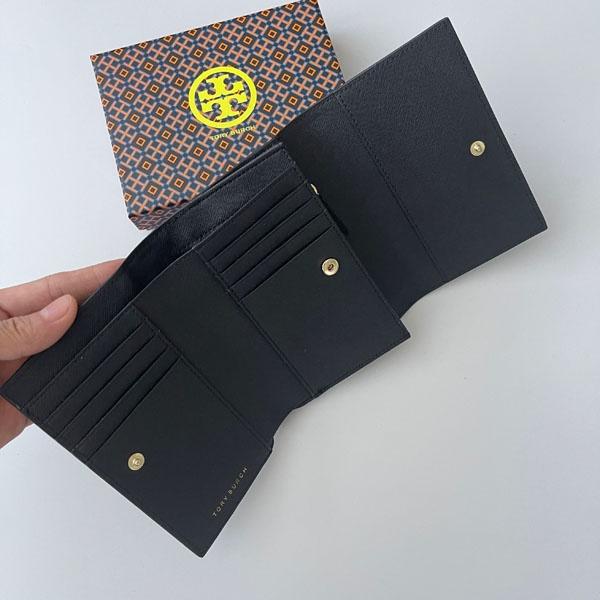 vivian美國代購✨正品 Tory Burch  按扣錢包 TB 女生錢包 中夾 短夾 皮夾 手拿包 中短夾 短錢包-細節圖5