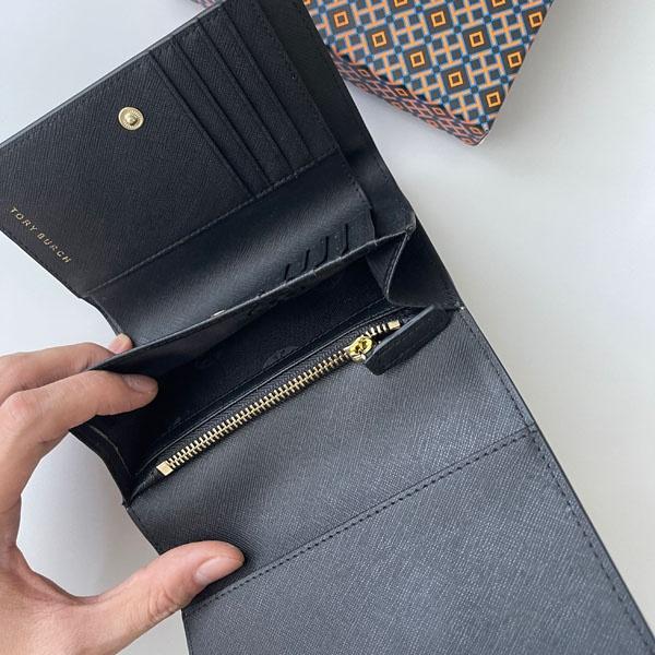 vivian美國代購✨正品 Tory Burch  按扣錢包 TB 女生錢包 中夾 短夾 皮夾 手拿包 中短夾 短錢包-細節圖6