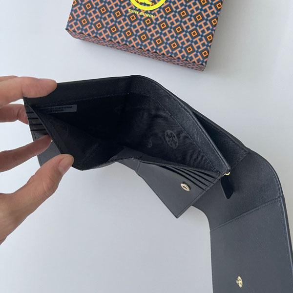 vivian美國代購✨正品 Tory Burch  按扣錢包 TB 女生錢包 中夾 短夾 皮夾 手拿包 中短夾 短錢包-細節圖7