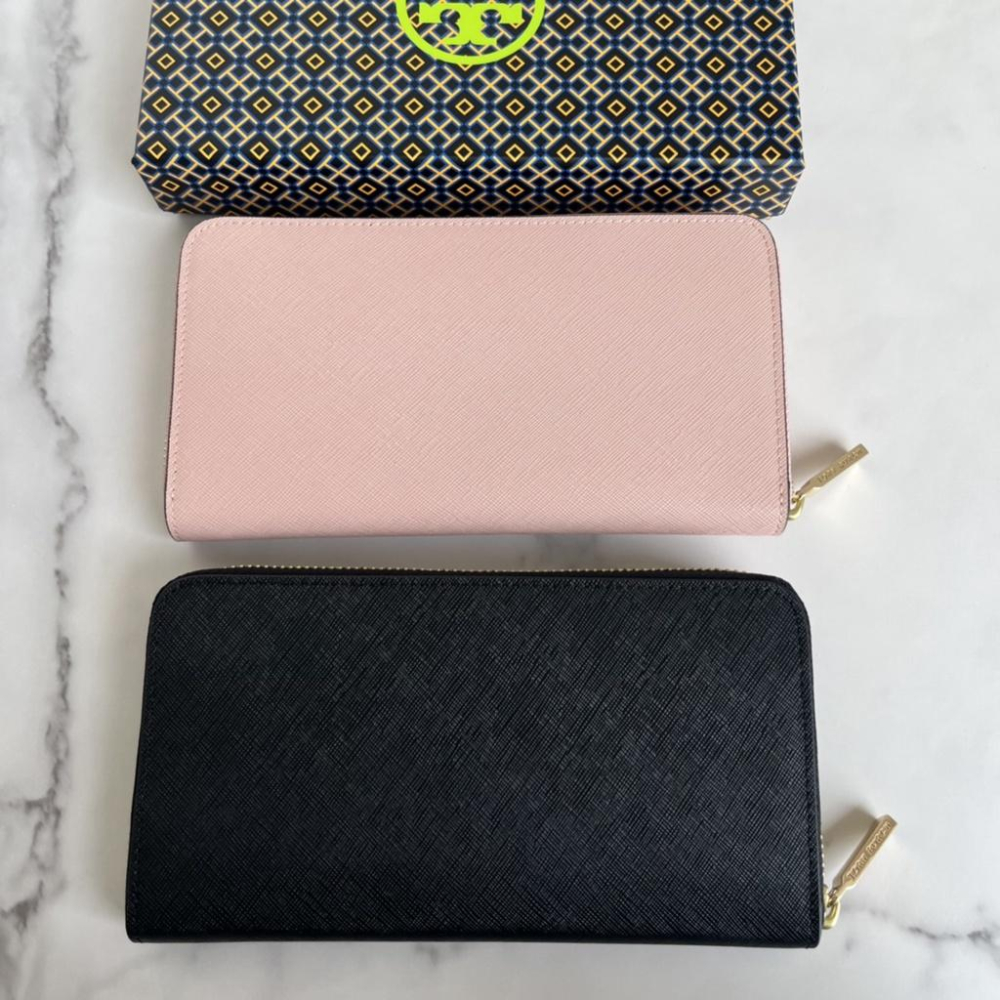 vivian美國代購✨正品 Tory Burch  女生長夾 TB 防刮十字紋錢包 錢包 長皮夾 長錢包 皮夾 手拿包-細節圖4