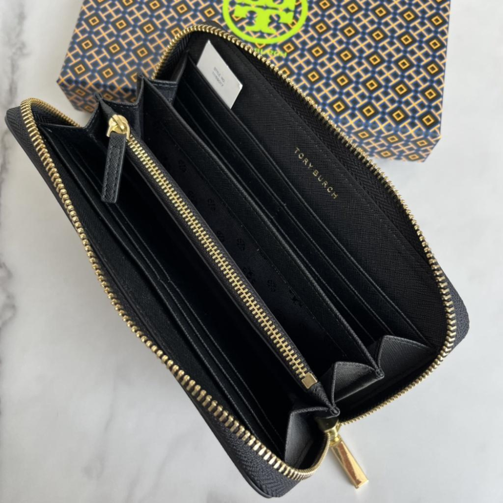 vivian美國代購✨正品 Tory Burch  女生長夾 TB 防刮十字紋錢包 錢包 長皮夾 長錢包 皮夾 手拿包-細節圖5