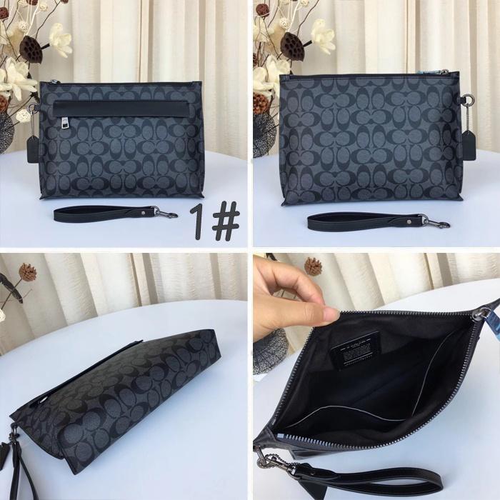 vivian美國代購✨正品 coach  新款男士大號手腕包 PVC配皮手拿包 大容量手包 男包 手包 公事包-細節圖7