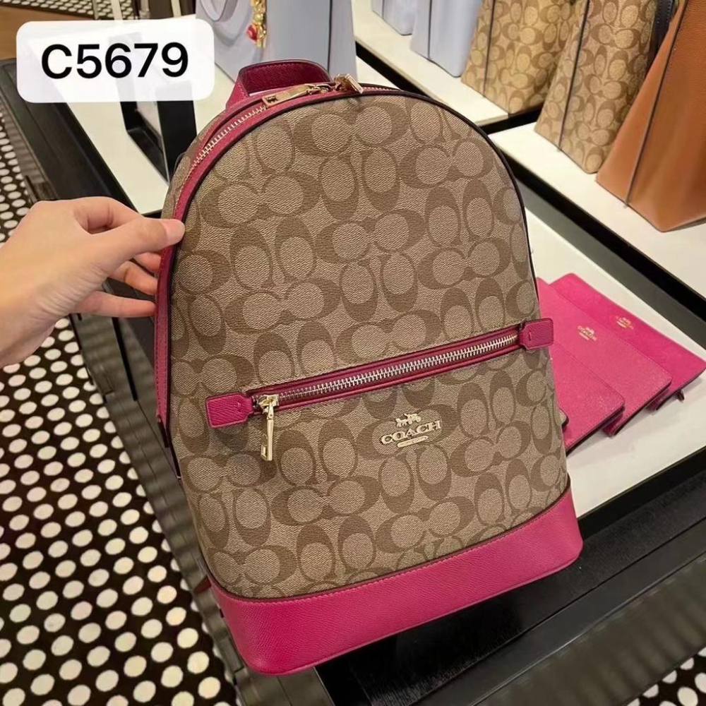 vivian美國代購✨正品 coach 女士雙肩包 Kenley 後背包 書包 C5679-細節圖6