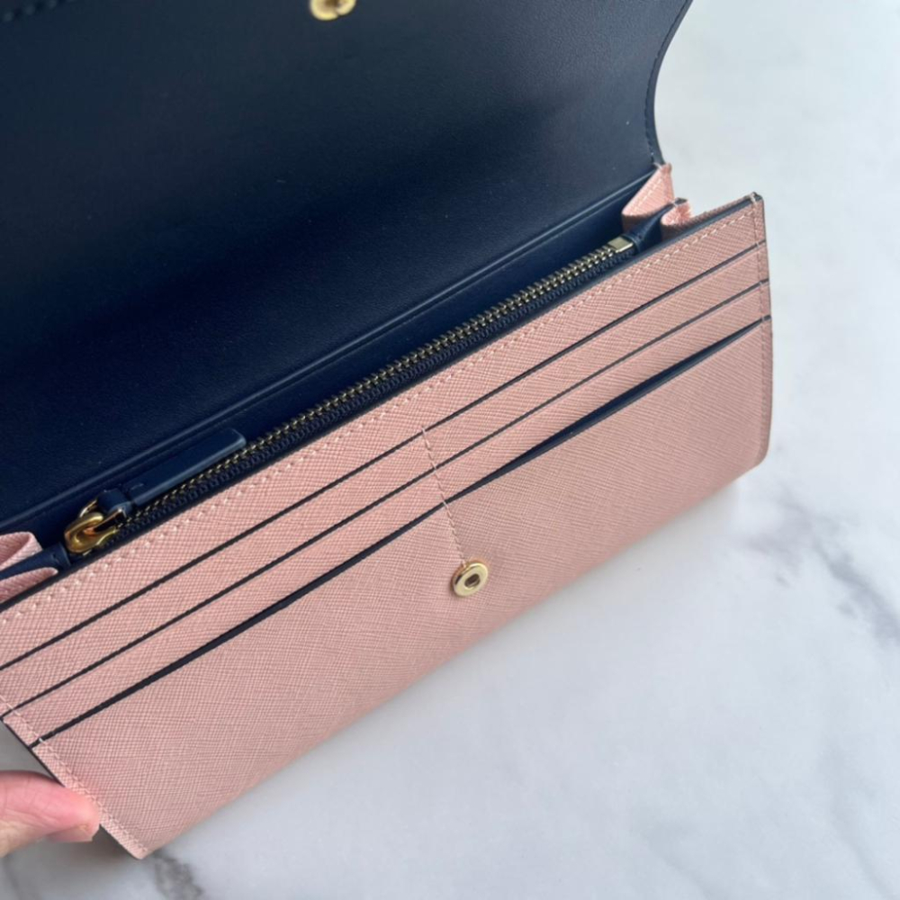 vivian美國代購✨正品 Tory Burch  牛皮 女生錢包 TB 手拿包 女士皮夾 女生長夾 長皮夾 女長夾-細節圖5