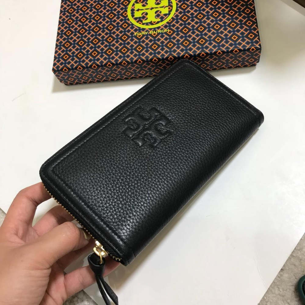 vivian美國代購✨正品 Tory Burch  女士荔枝紋長款錢包 TB 長夾 皮夾 女生手拿包 女長夾 長皮夾-細節圖3