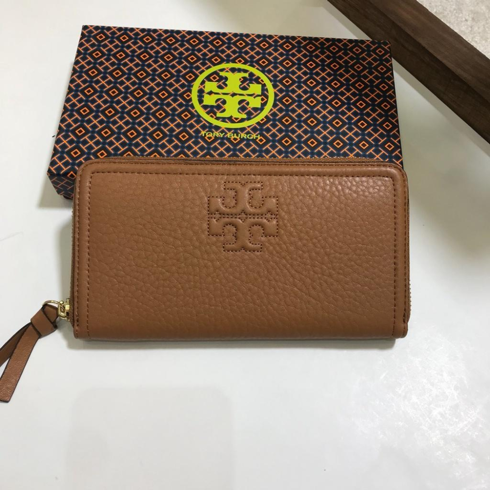 vivian美國代購✨正品 Tory Burch  女士荔枝紋長款錢包 TB 長夾 皮夾 女生手拿包 女長夾 長皮夾-細節圖4