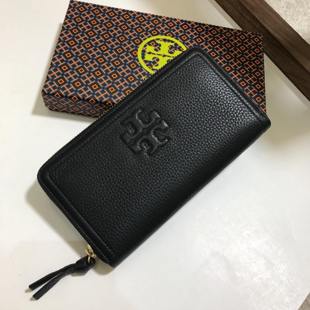vivian美國代購✨正品 Tory Burch  女士荔枝紋長款錢包 TB 長夾 皮夾 女生手拿包 女長夾 長皮夾-細節圖6
