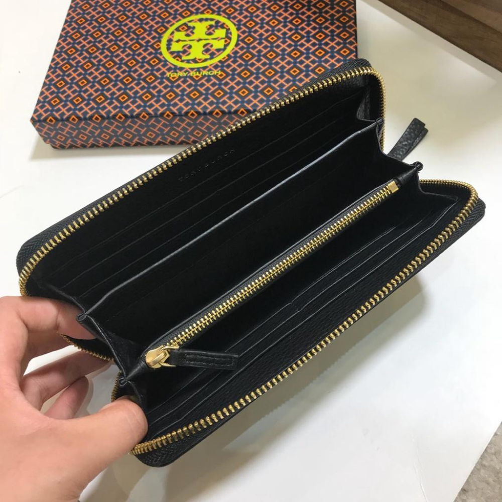 vivian美國代購✨正品 Tory Burch  女士荔枝紋長款錢包 TB 長夾 皮夾 女生手拿包 女長夾 長皮夾-細節圖7