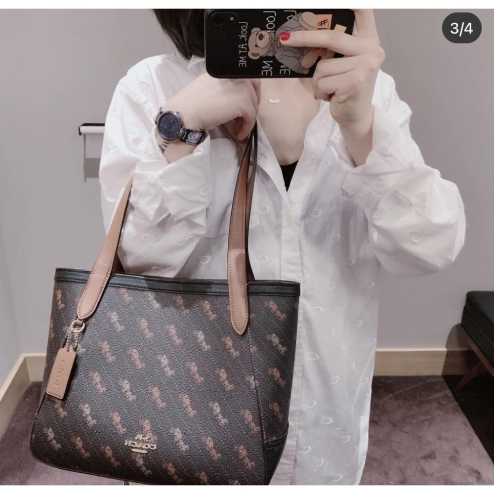 vivian美國代購✨正品 coach 女士馬車托特包 手提包 女生單肩包 c4060 女包 女生包包-細節圖4