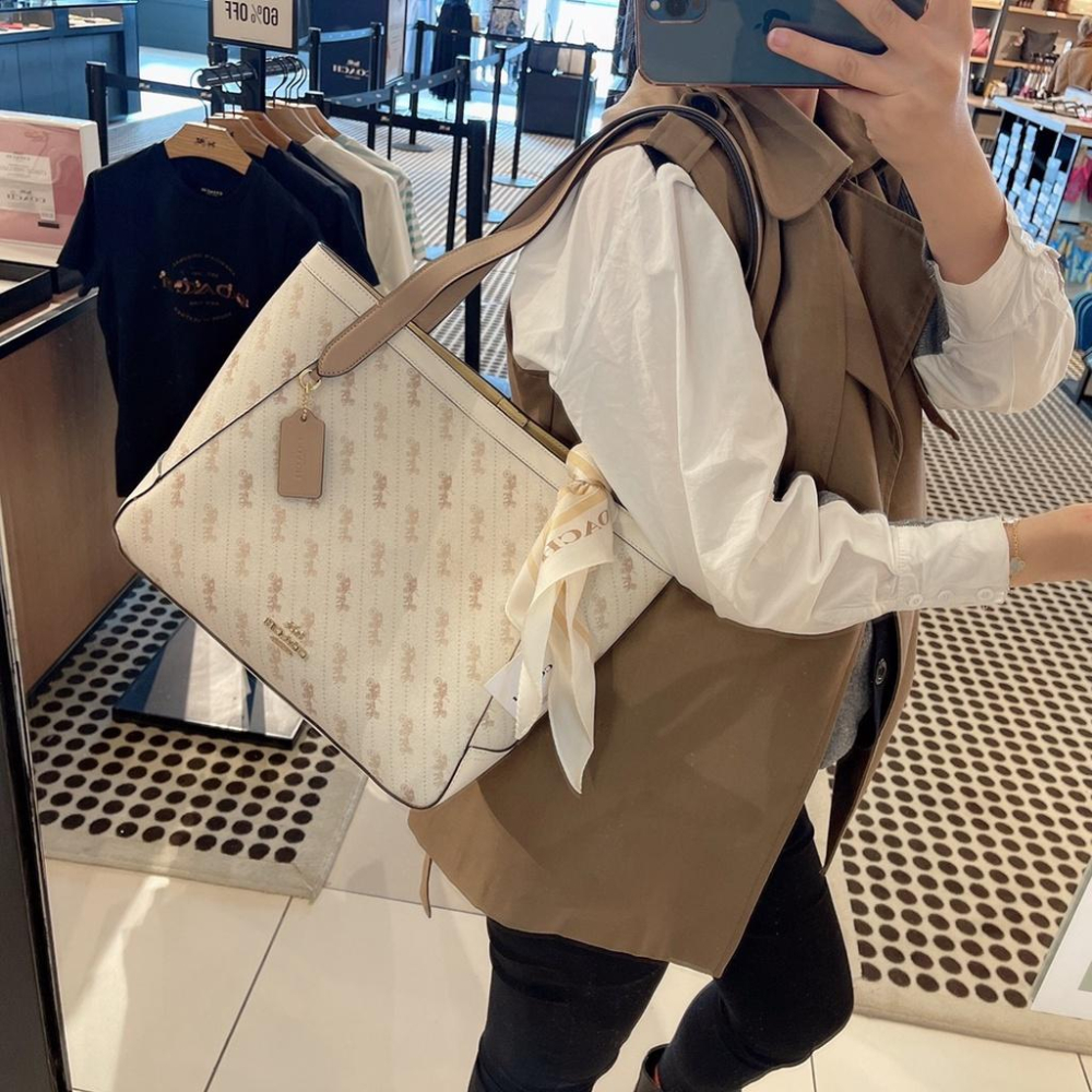 vivian美國代購✨正品 coach 女士馬車托特包 手提包 女生單肩包 c4060 女包 女生包包-細節圖5