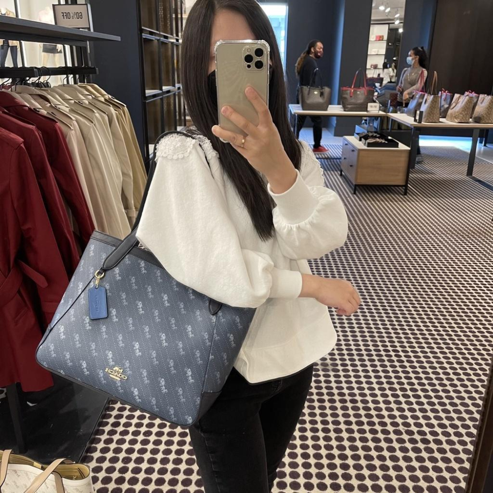 vivian美國代購✨正品 coach 女士馬車托特包 手提包 女生單肩包 c4060 女包 女生包包-細節圖6