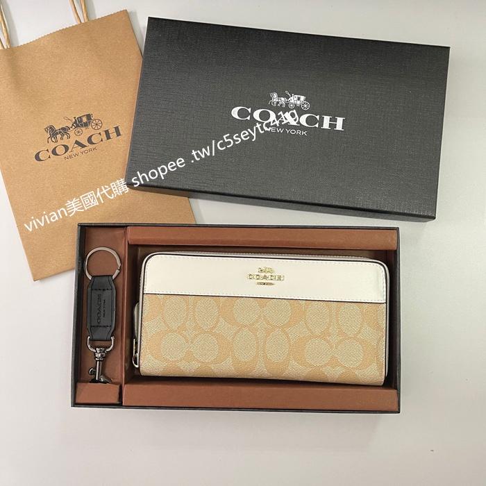 vivian美國代購✨正品 coach 女錢包 長款拉鏈皮夾長夾 禮盒套裝 F76873 女士長夾 女生皮包 皮夾女-細節圖3