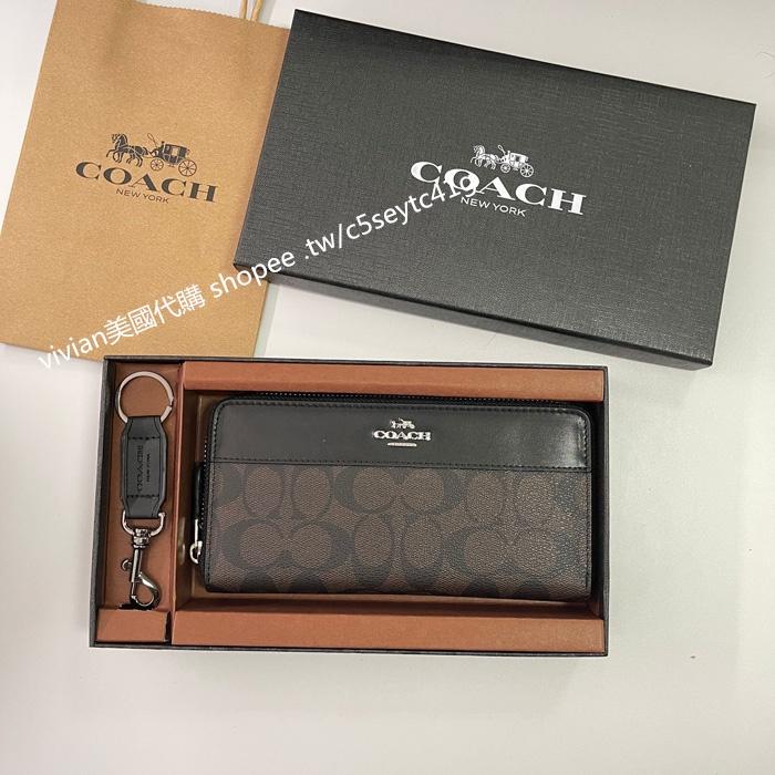 vivian美國代購✨正品 coach 女錢包 長款拉鏈皮夾長夾 禮盒套裝 F76873 女士長夾 女生皮包 皮夾女-細節圖4