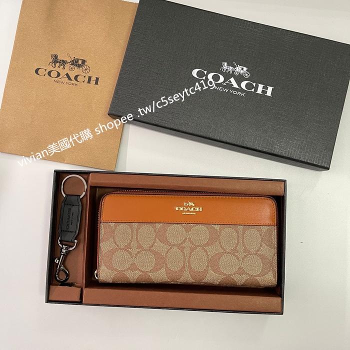 vivian美國代購✨正品 coach 女錢包 長款拉鏈皮夾長夾 禮盒套裝 F76873 女士長夾 女生皮包 皮夾女-細節圖5