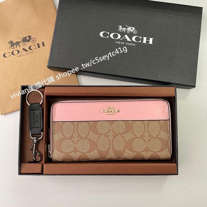 vivian美國代購✨正品 coach 女錢包 長款拉鏈皮夾長夾 禮盒套裝 F76873 女士長夾 女生皮包 皮夾女-細節圖7