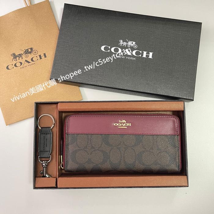 vivian美國代購✨正品 coach 女錢包 長款拉鏈皮夾長夾 禮盒套裝 F76873 女士長夾 女生皮包 皮夾女-細節圖8