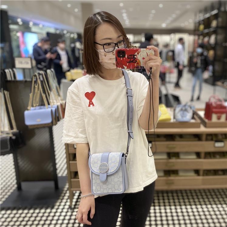 vivian美國代購✨正品 coach 女包 經典標誌LONNIE 手機包 斜挎包 側背包 C8321 單肩包 女生包包-細節圖2