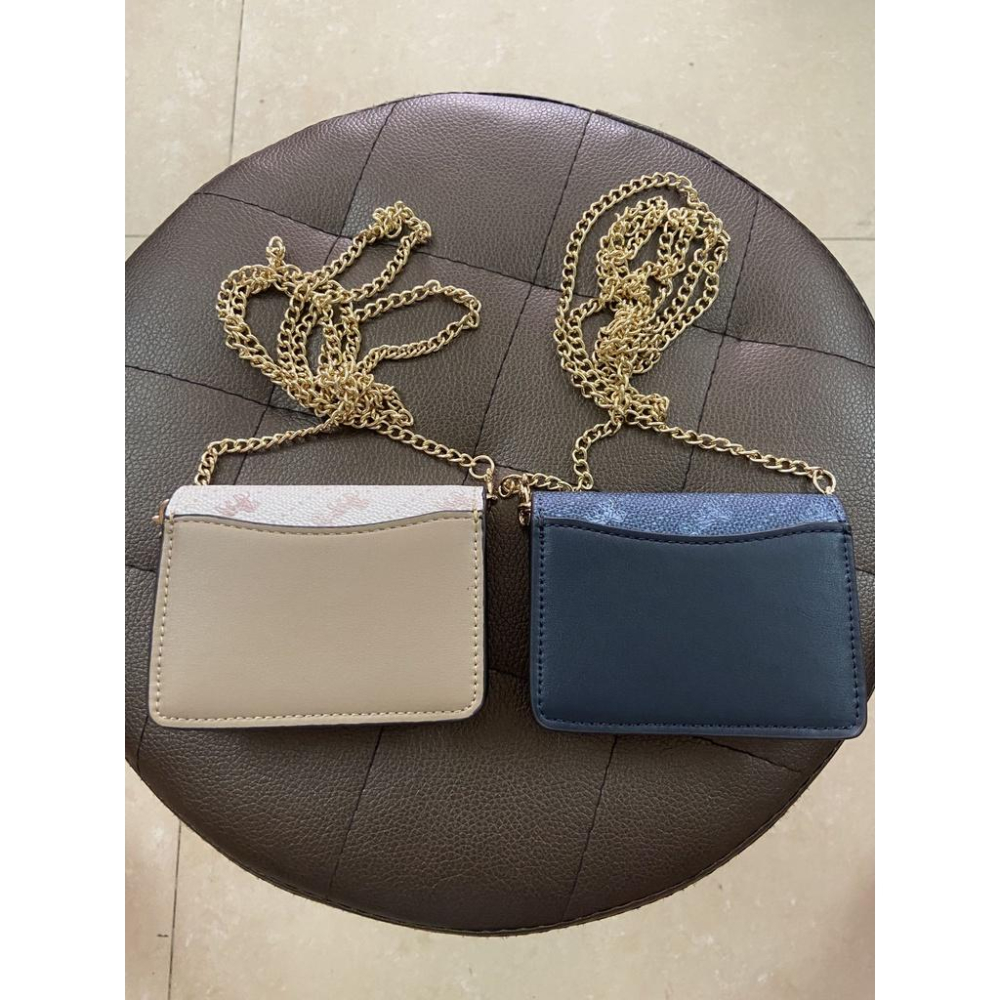 vivian美國代購✨正品 coach女士鏈條單肩包 mini斜挎包 錢夾 馬車印花logo側背包 c4477 女生包包-細節圖3