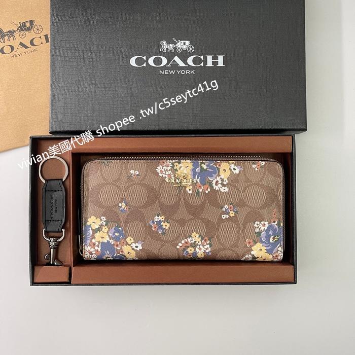 vivian美國代購✨正品 coach 女士長夾 錢包 F31572 禮盒套裝配鑰匙扣 女生錢包 女生皮包 長夾女皮夾-細節圖3
