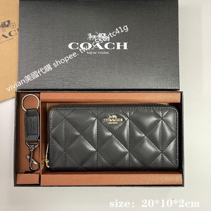 vivian美國代購✨正品 coach 女士長夾 錢包 F31572 禮盒套裝配鑰匙扣 女生錢包 女生皮包 長夾女皮夾-細節圖5