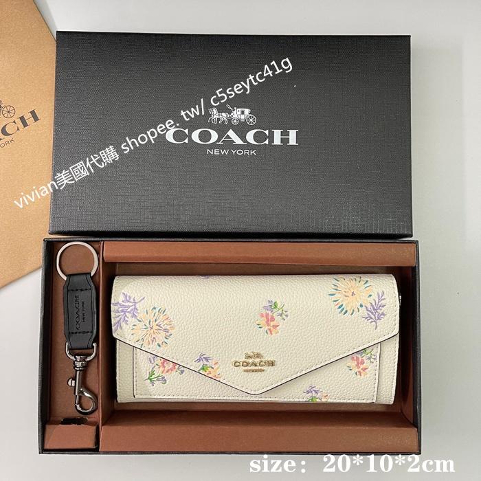 vivian美國代購✨正品 coach 女士長夾 錢包 F31572 禮盒套裝配鑰匙扣 女生錢包 女生皮包 長夾女皮夾-細節圖6