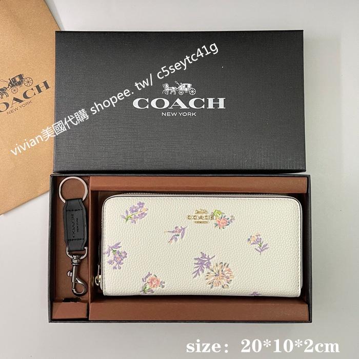 vivian美國代購✨正品 coach 女士長夾 錢包 F31572 禮盒套裝配鑰匙扣 女生錢包 女生皮包 長夾女皮夾-細節圖7