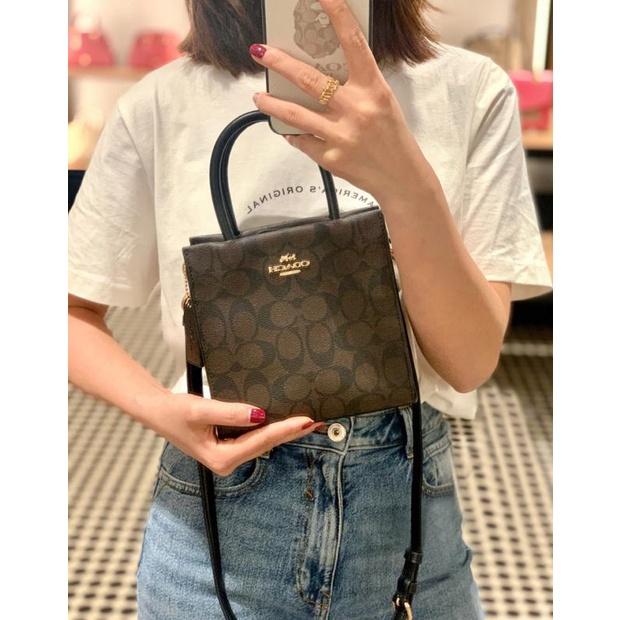 vivian美國代購✨正品 coach  新款 CALLY 女生磁釦手提包 側背包 mini斜挎包 C5693 女生包包-細節圖3