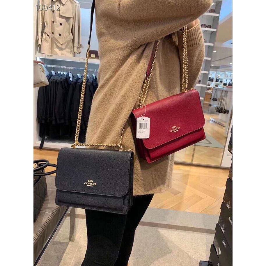 vivian美國代購✨正品 coach 女士鏈條單肩包 側背包 風琴包 哈頓包 F73937 附購證禮品袋 女生包包-細節圖7