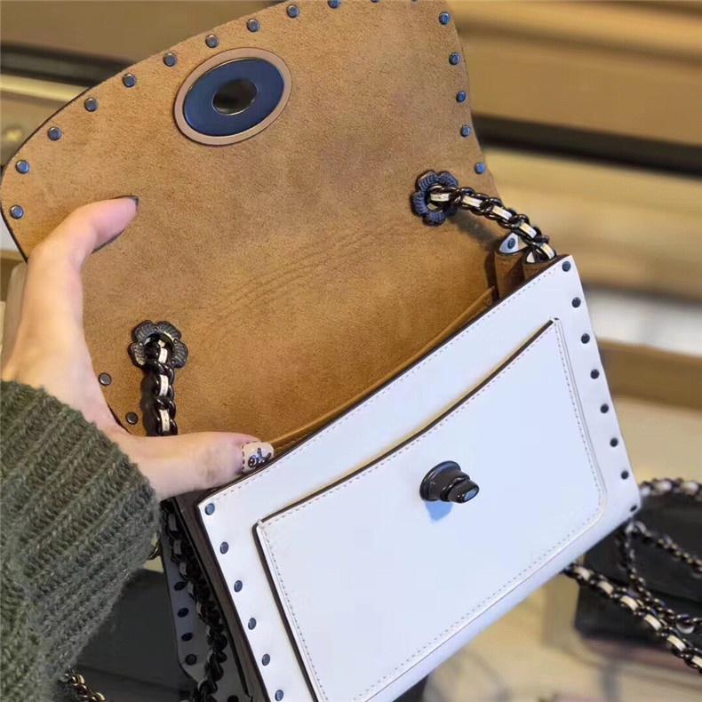 vivian美國代購✨正品 coach 女士鏈條單肩包 側背包 風琴包 哈頓包 F73937 附購證禮品袋 女生包包-細節圖9