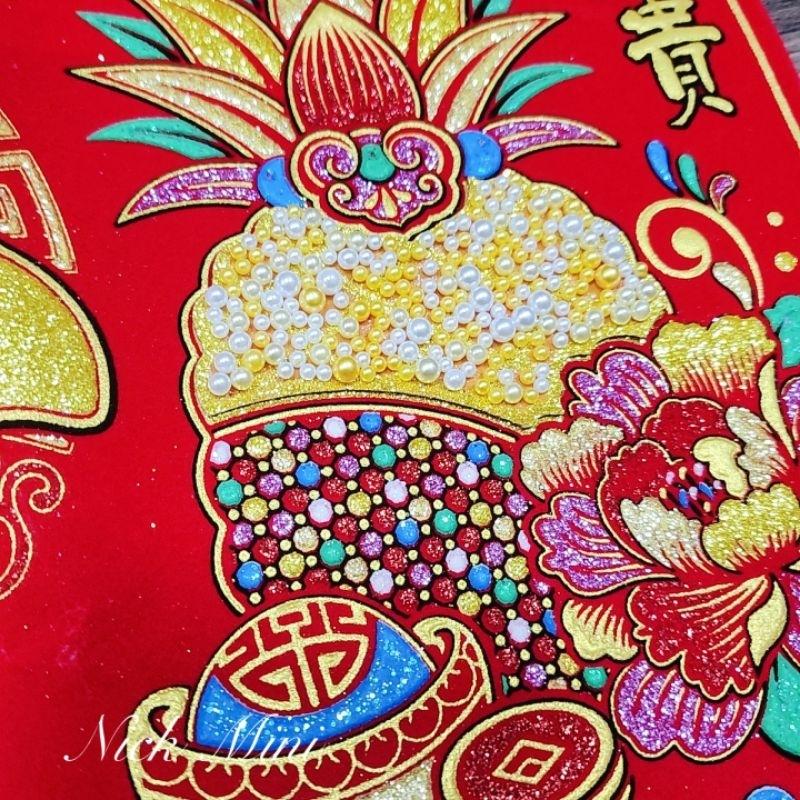 紅綾 春聯 八仙彩 橫聯 結婚 絨布門聯 入厝 新居 門貼 風水聯 開運 五福臨門 金玉滿堂 招財 出入 Mini生活館-細節圖3