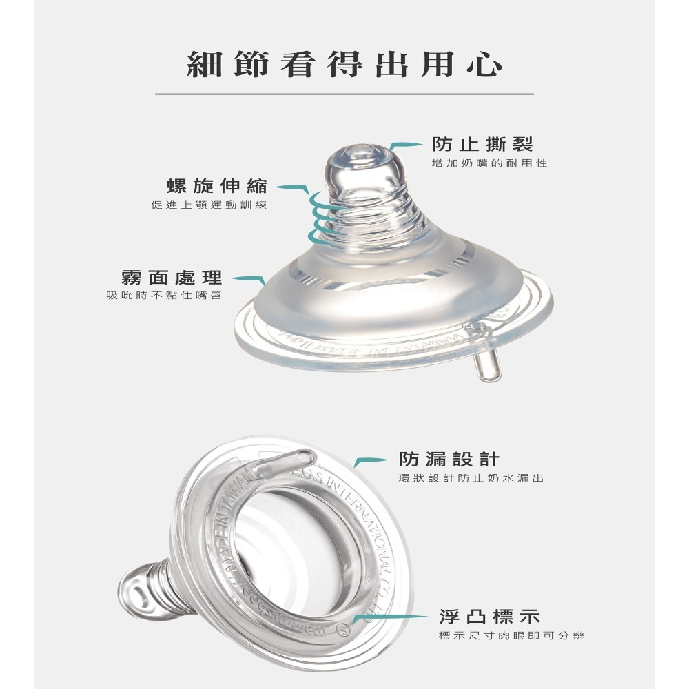 媽咪小站2.5母感奶嘴-寬口3入（通用款：小獅王.貝親奶瓶可通用）-細節圖3