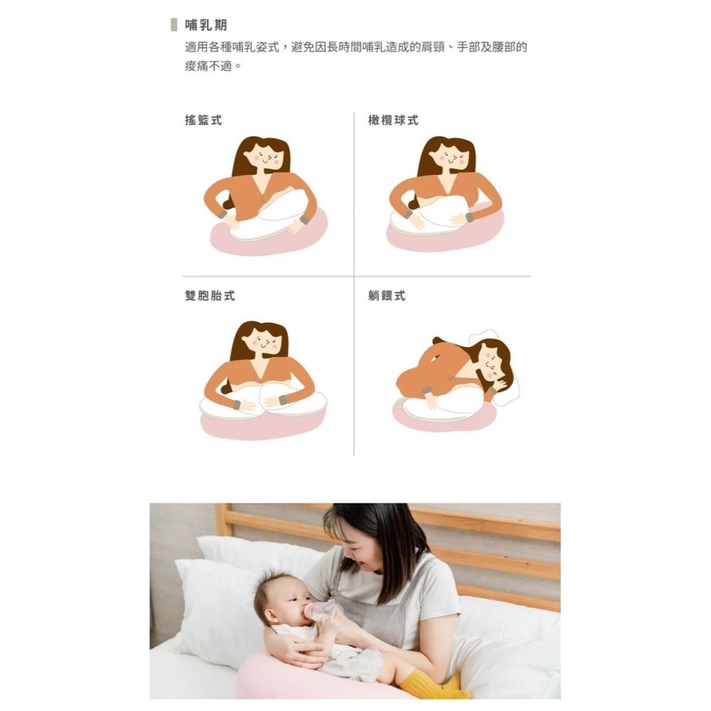 媽咪小站孕媽咪微笑枕／哺乳枕／月亮枕/靠枕/哺乳.超取限1（絲光棉布套）-細節圖6