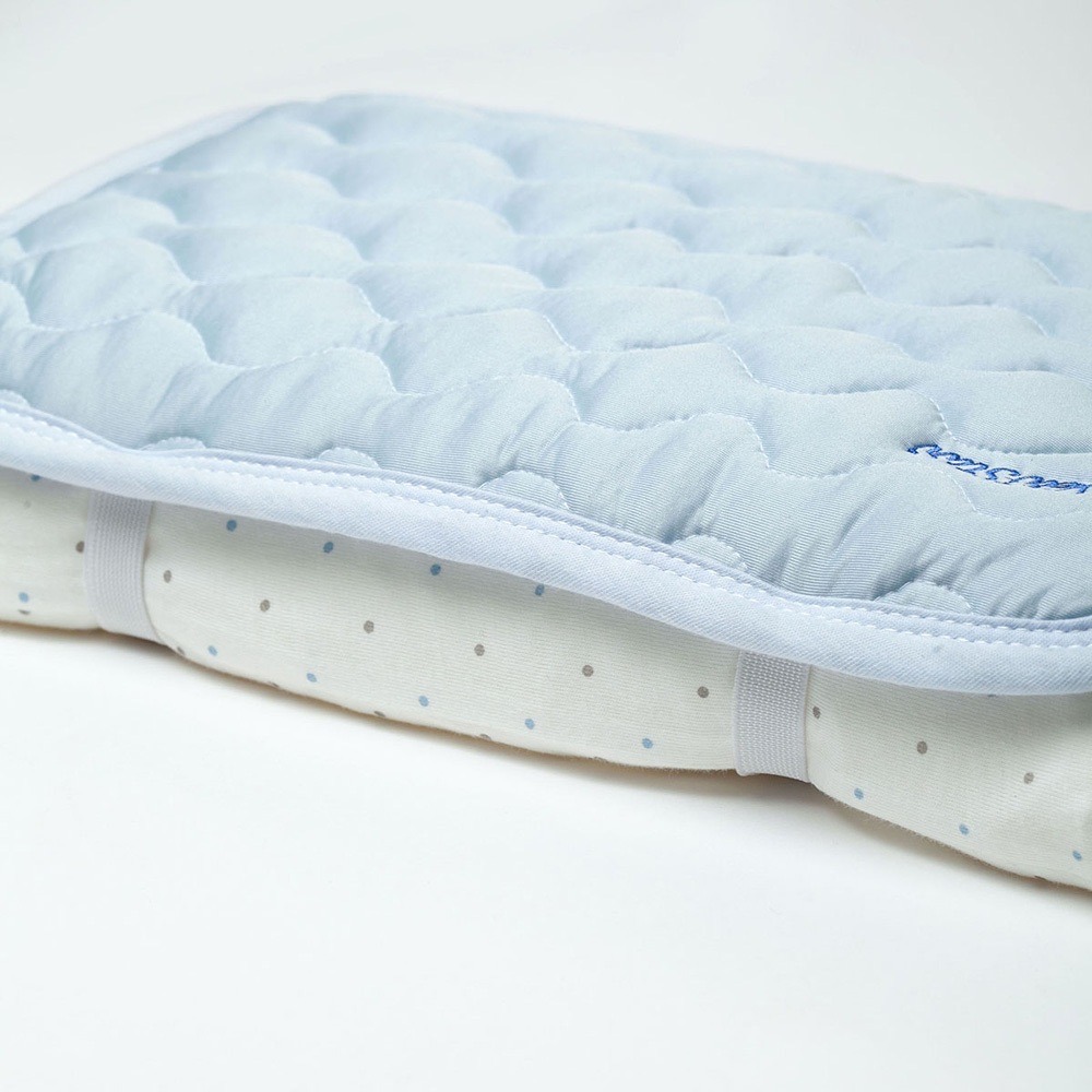 【NEW STAR台灣製】超涼感透氣舒眠枕巾/枕頭墊(冰島藍）-細節圖2